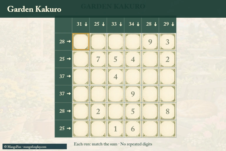 Garden Kakuro cover illustration