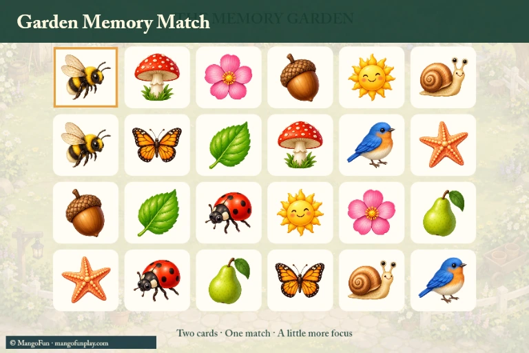 Garden Memory Match cover illustration