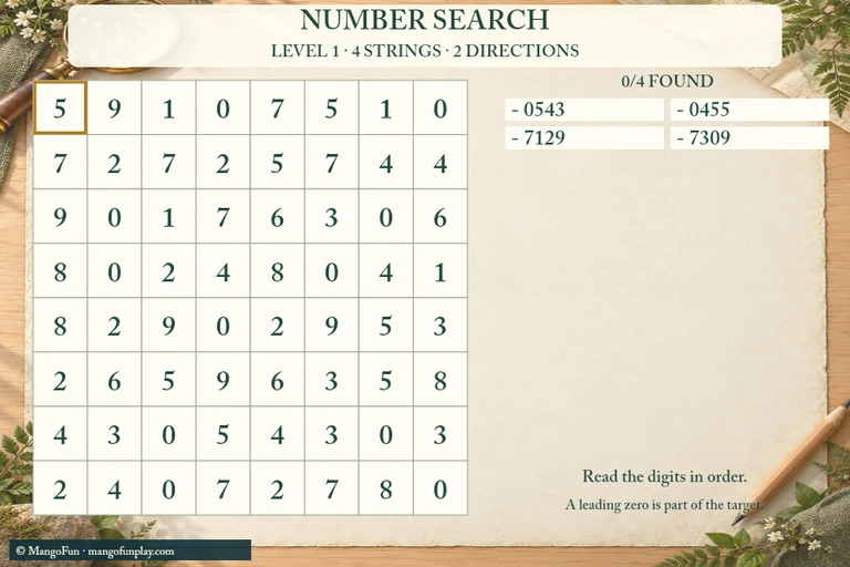Number Search cover illustration